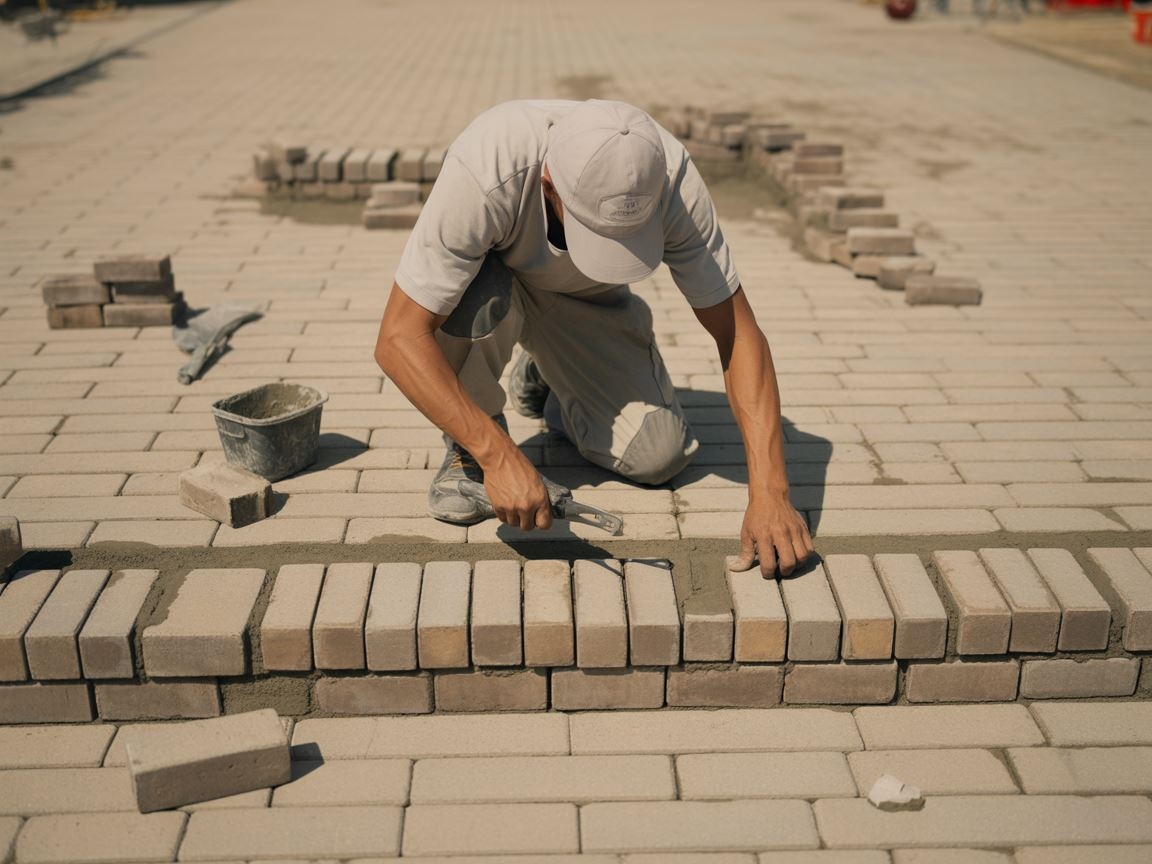 brukarz układający kostkę