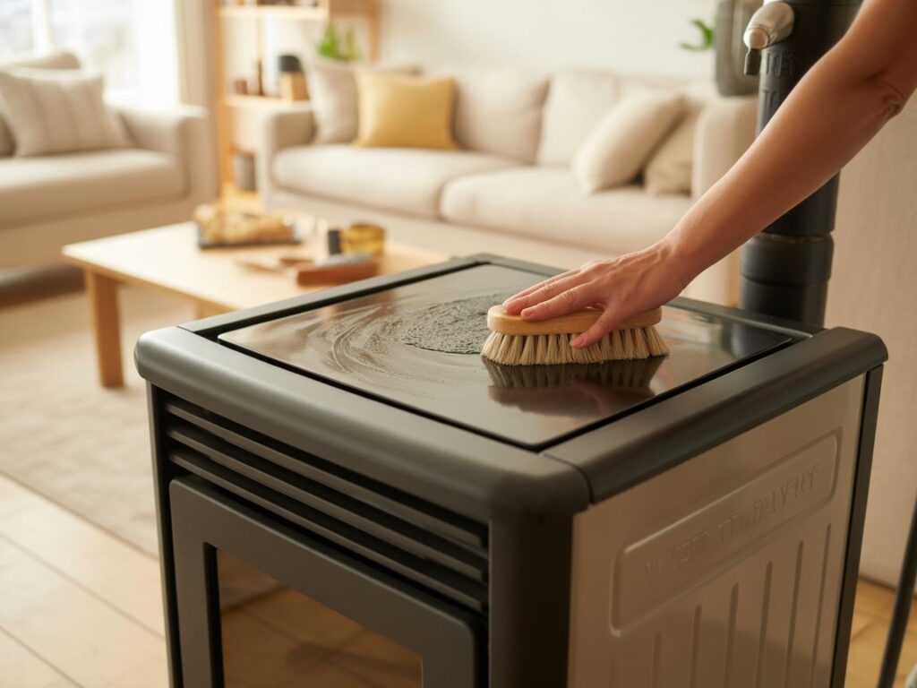 demontaż części pieca pelletowego