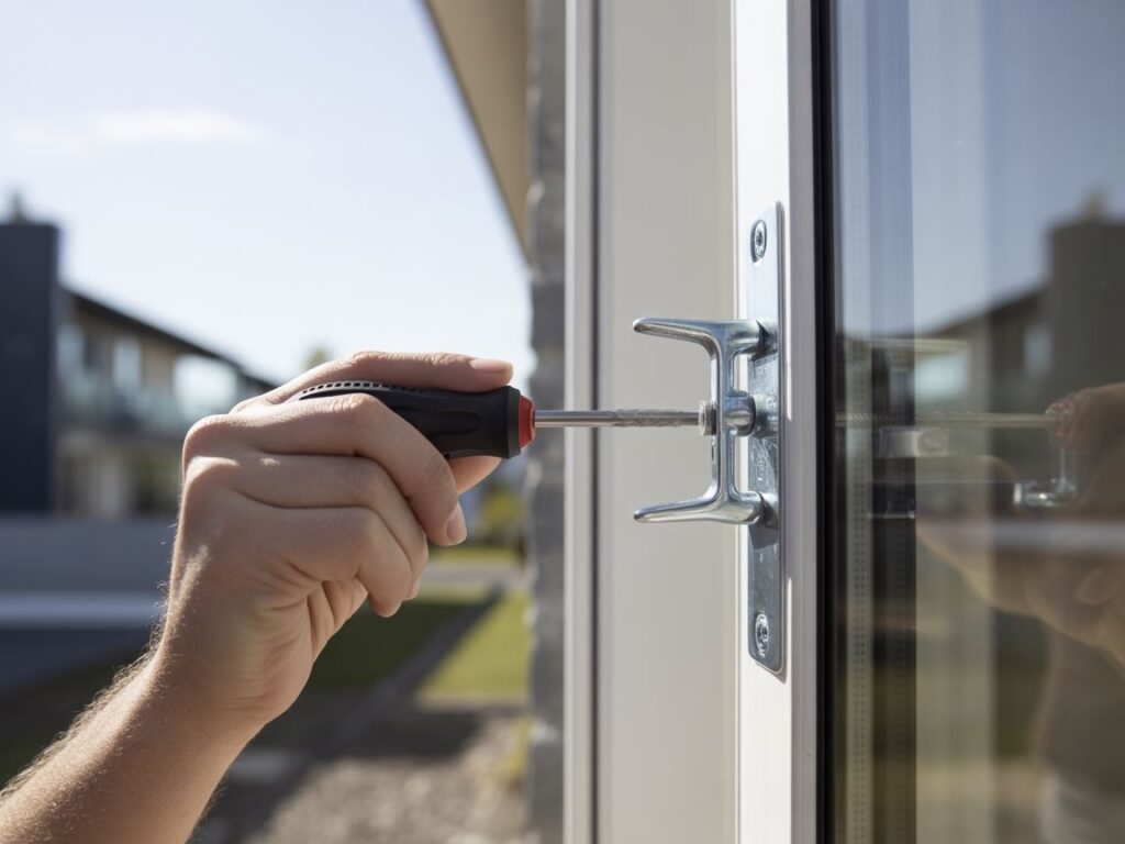 elementy mechanizmu docisku okna