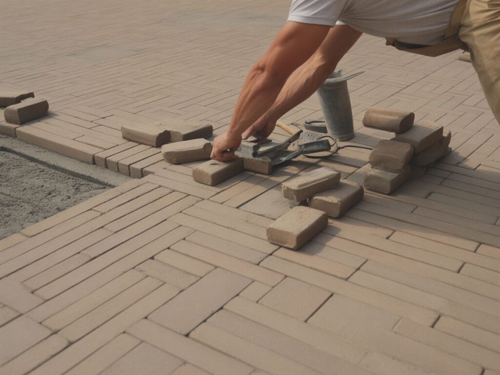 gotowa powierzchnia z kostki brukowej