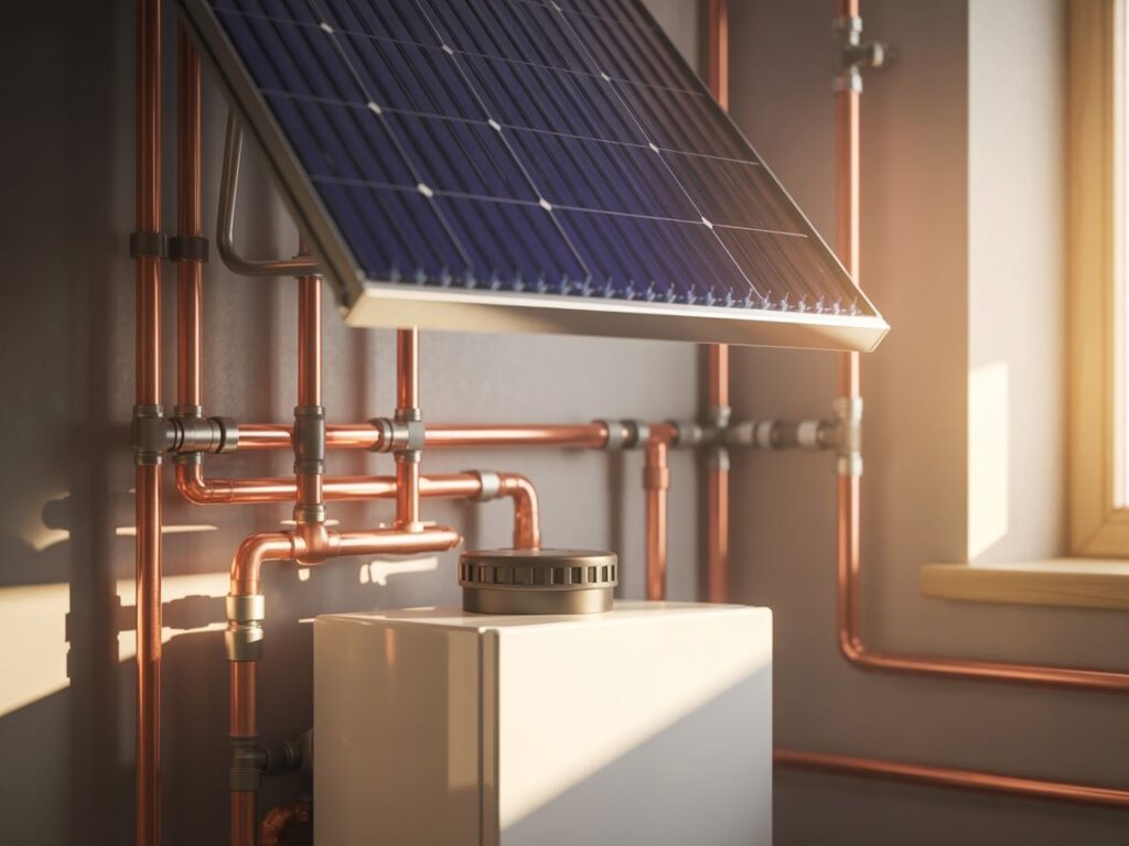 instalacja rur kolektora słonecznego