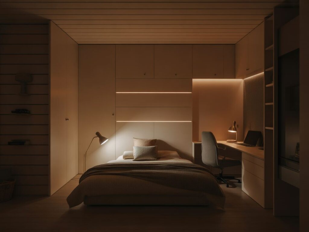 jasne żarówki LED w pokoju