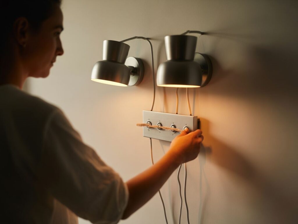 kable i podwójny włącznik światła