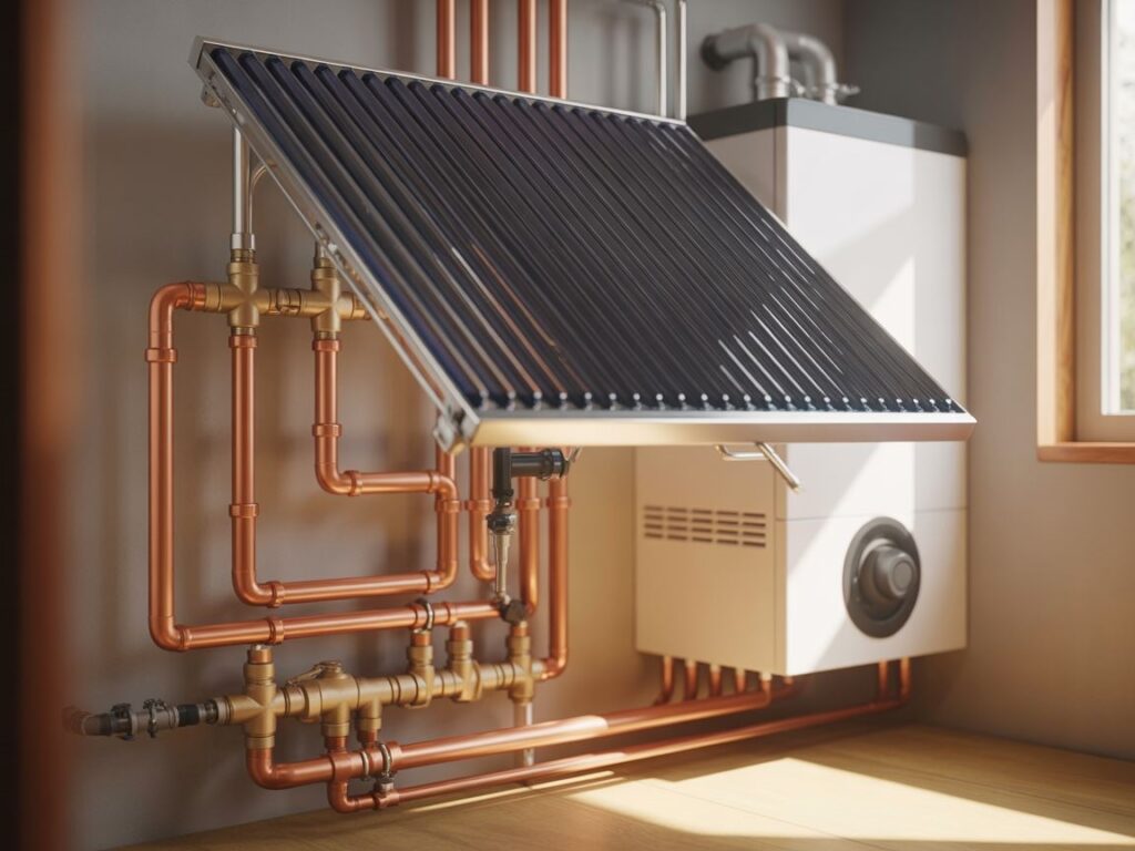 kolektor słoneczny na dachu