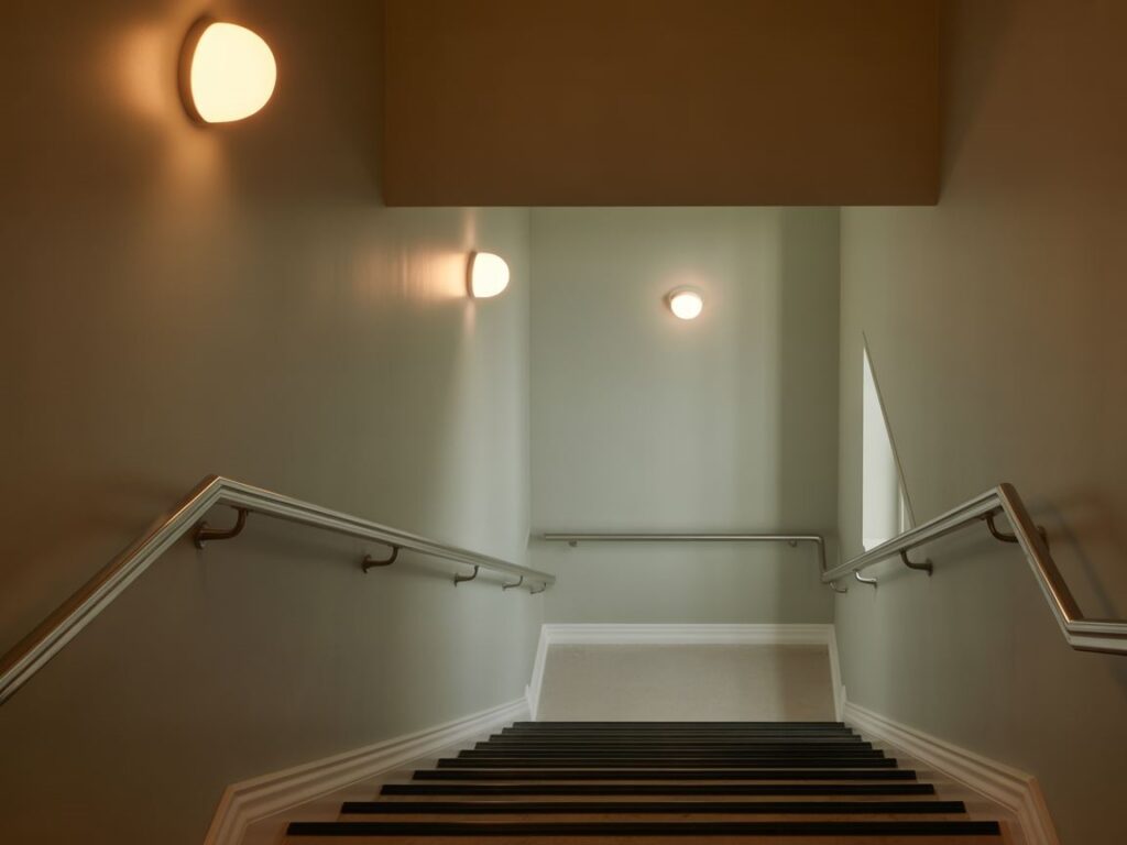 lampa sufitowa na schodach