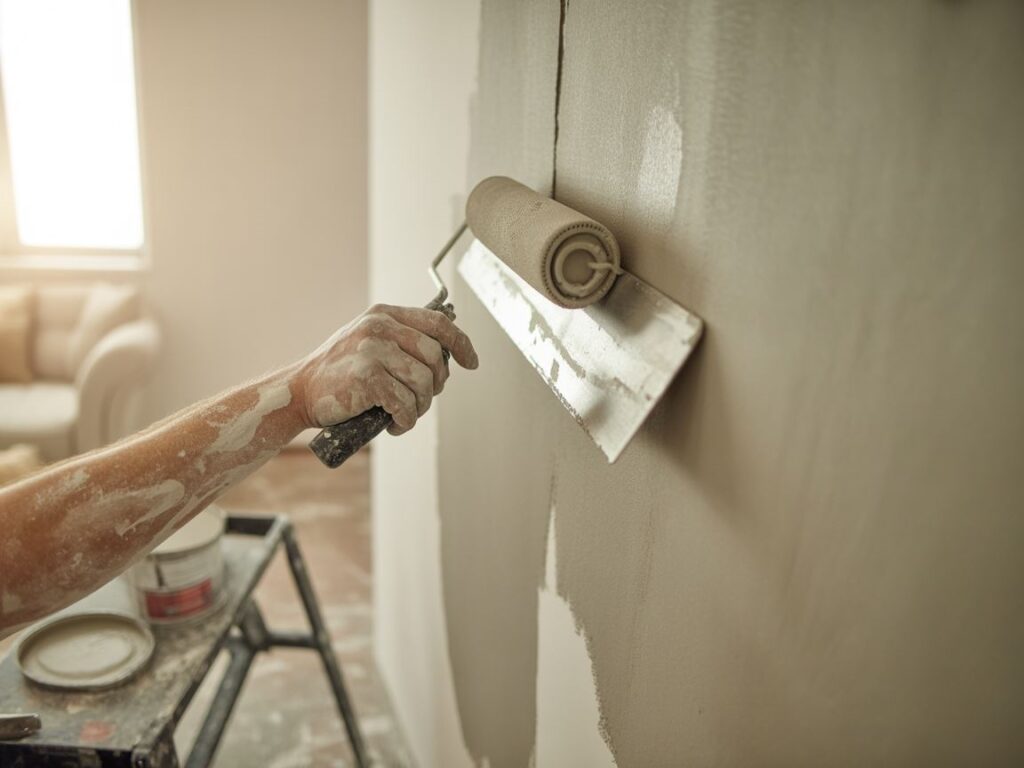 malarz nakładający farbę