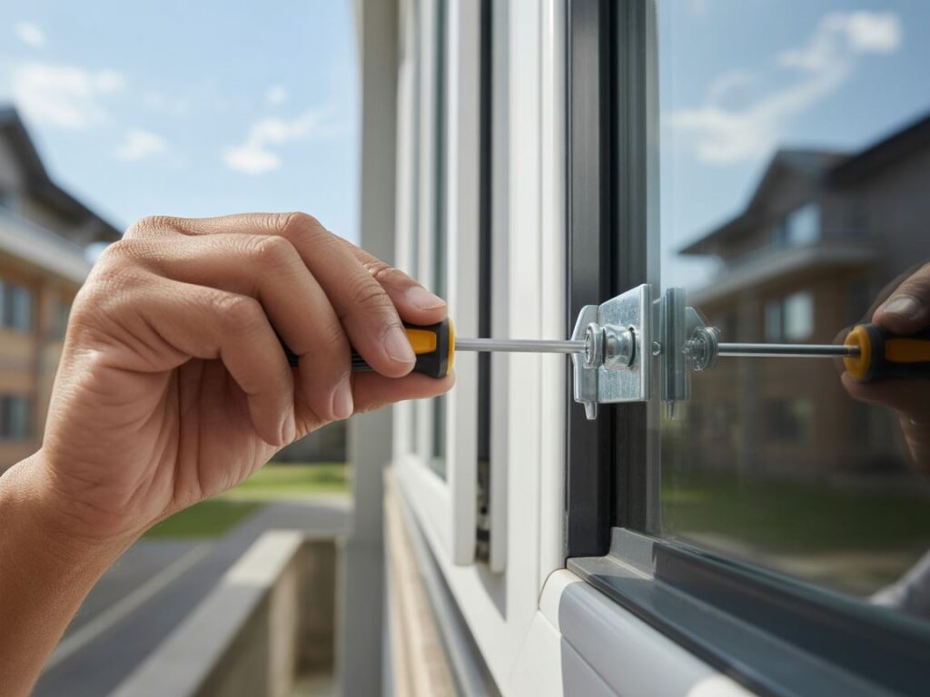 okno z zamkniętym dociskiem