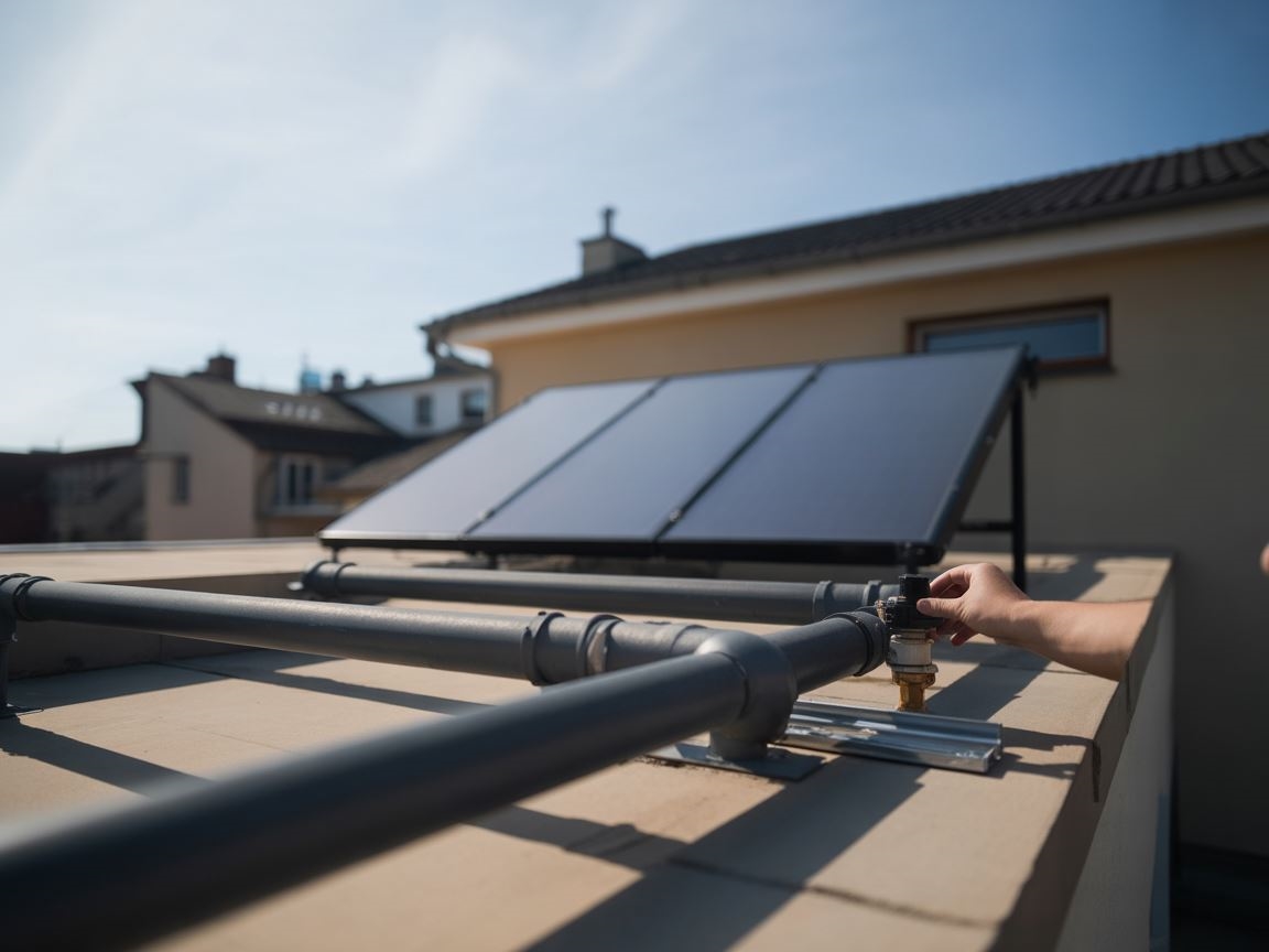 panel słoneczny na dachu