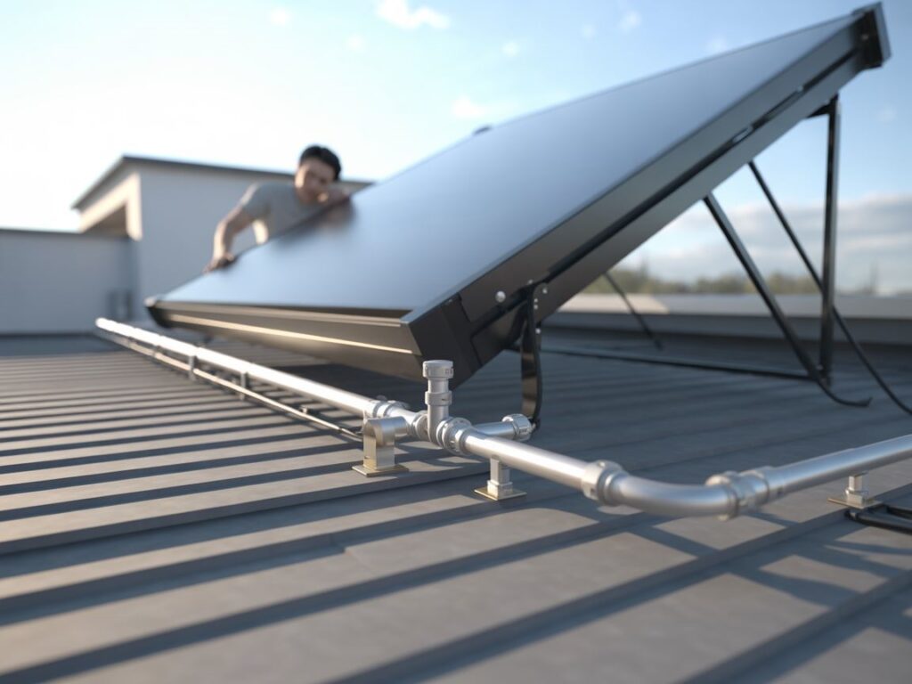 podłączenie rur kolektora