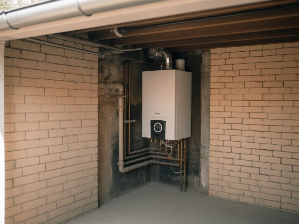 pompa ciepła na tle budynku