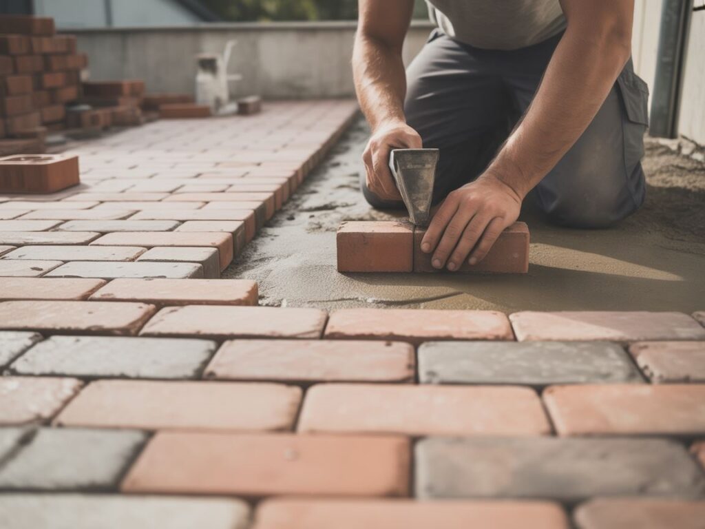 prace brukarskie na placu