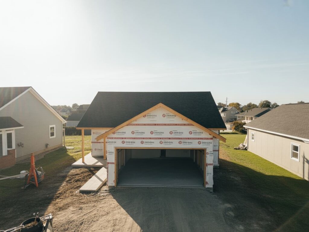 projekt garażu na papierze