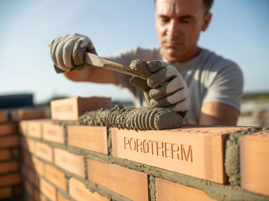 ściana z pustaków porotherm w budowie