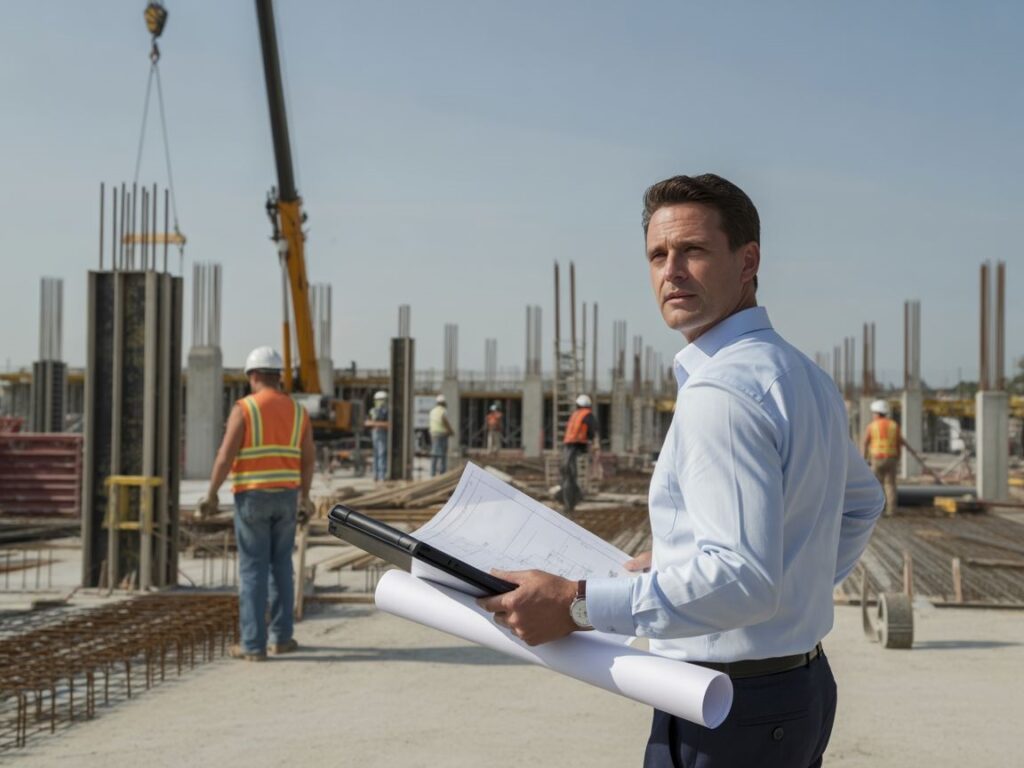 spotkanie kierownika z ekipą budowlaną