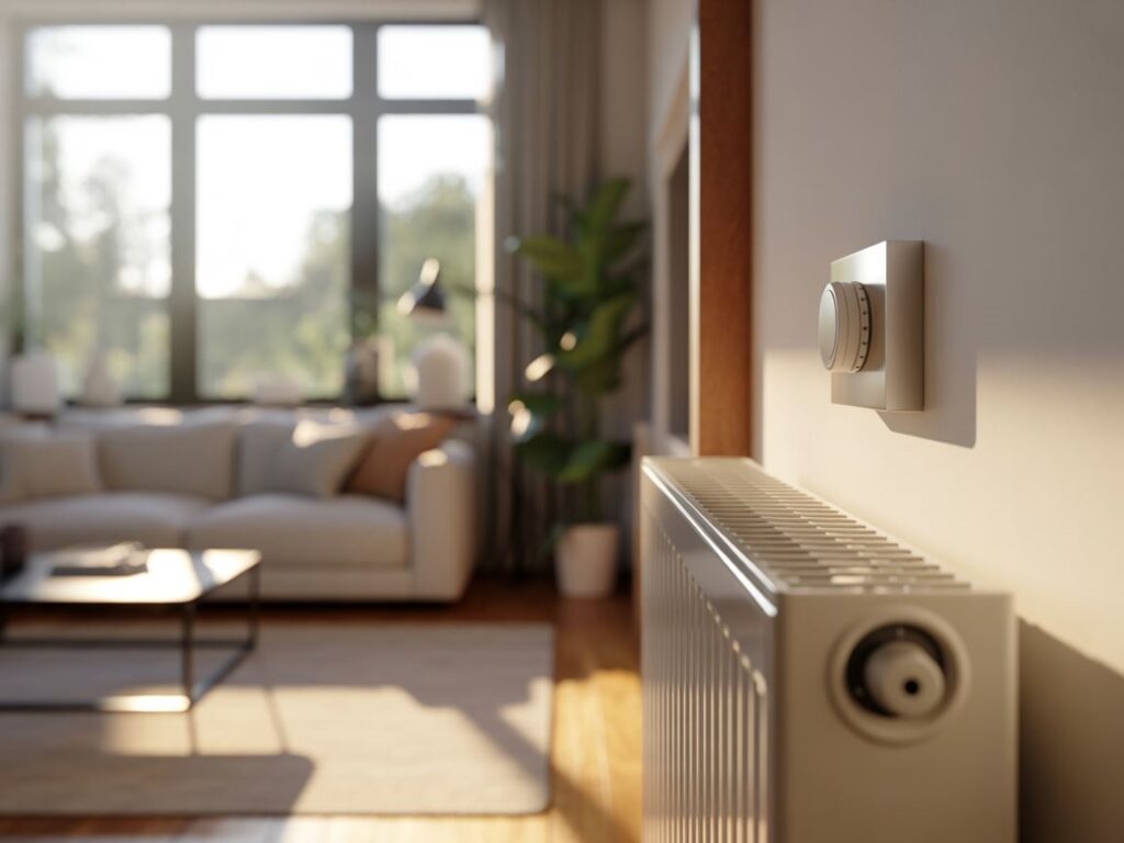 termostat na ścianie