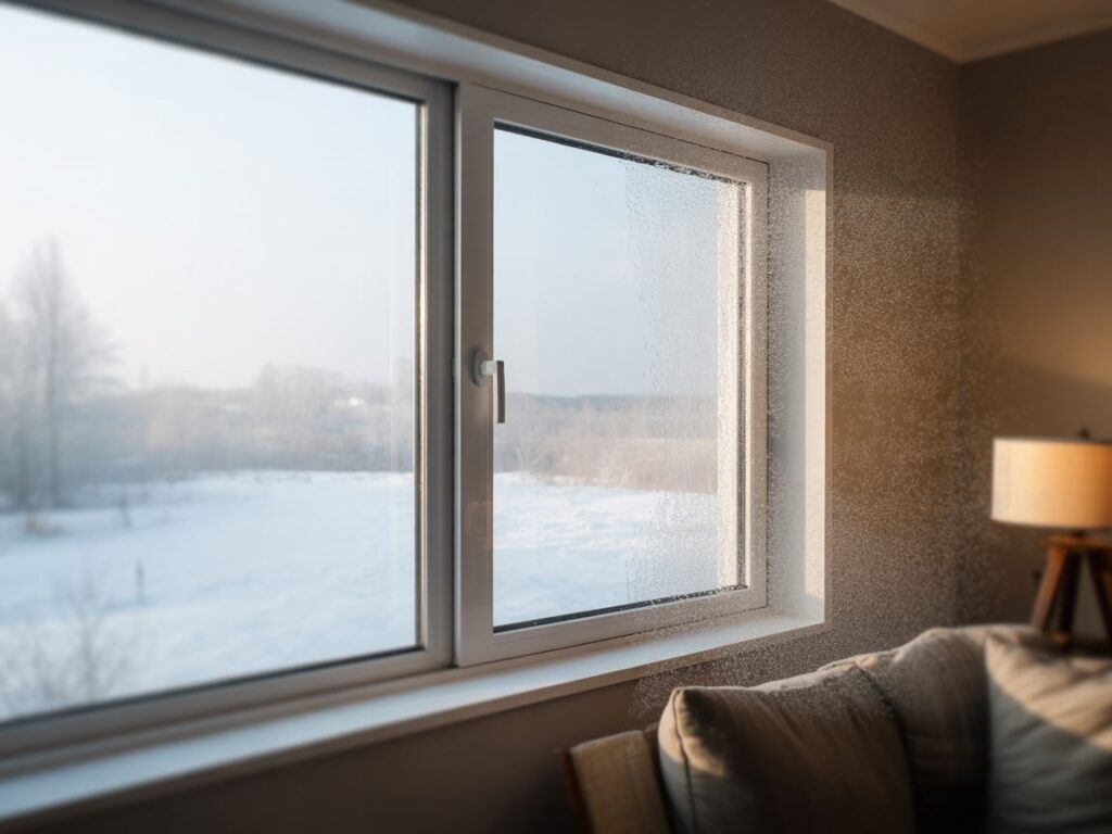 wymiana powietrza przez nieszczelne okno