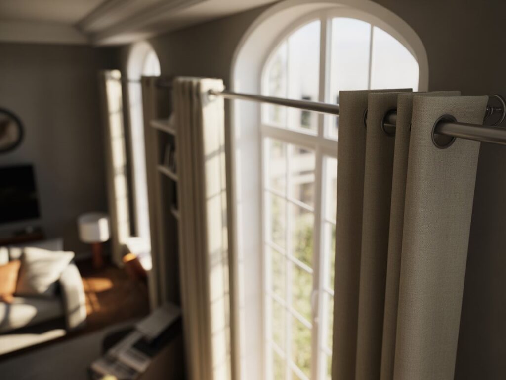 zasłony na karniszu łukowym
